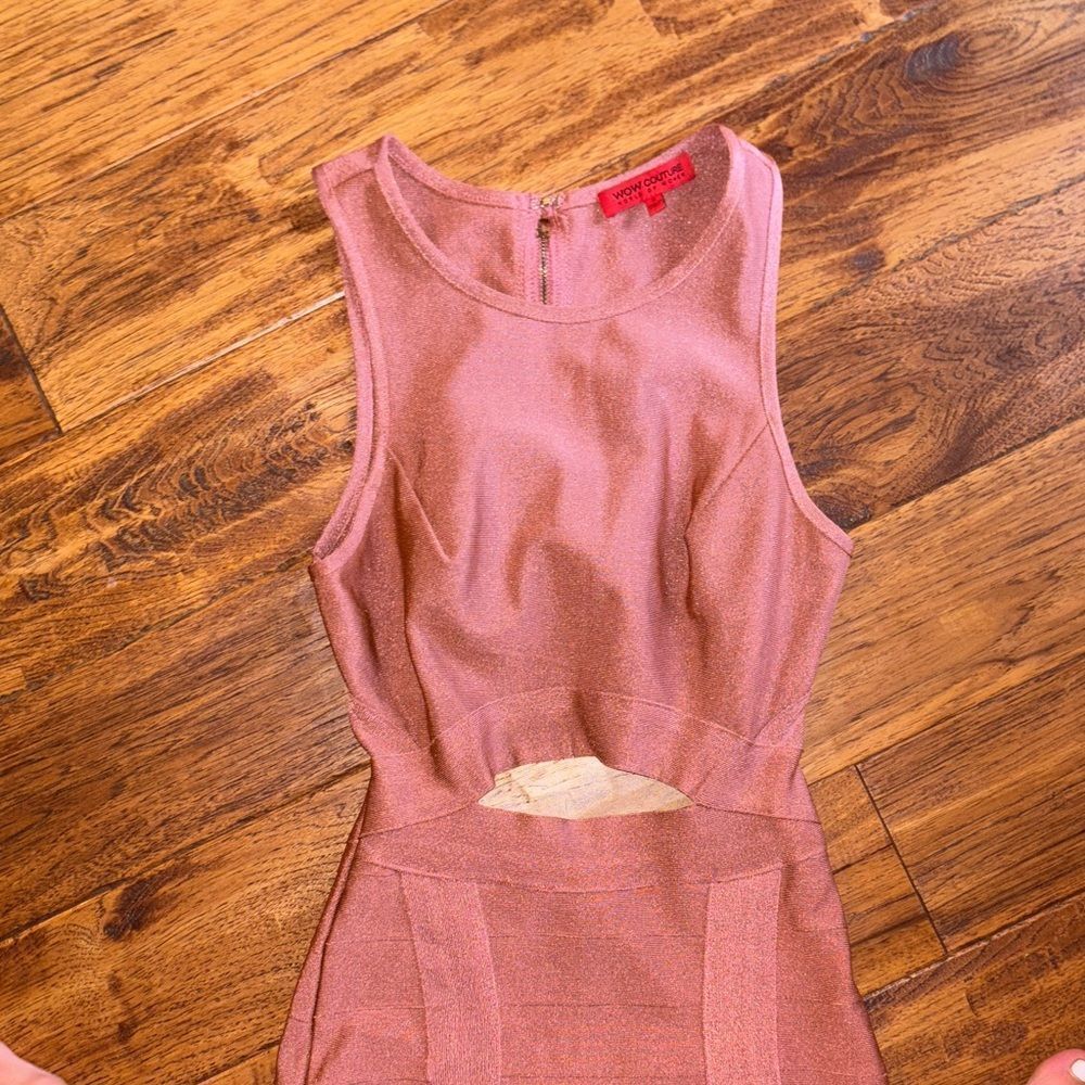 Wow Couture Pink Sleeveless Cutout Dress - Picture 2 of 9